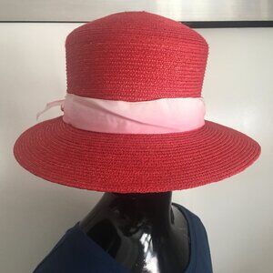 So Patricia! by Patricia Underwood red natural straw hat